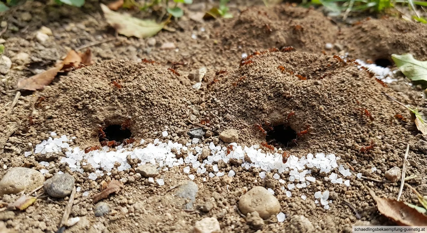 Salz gegen Ameisen an Hauseingängen auftragen