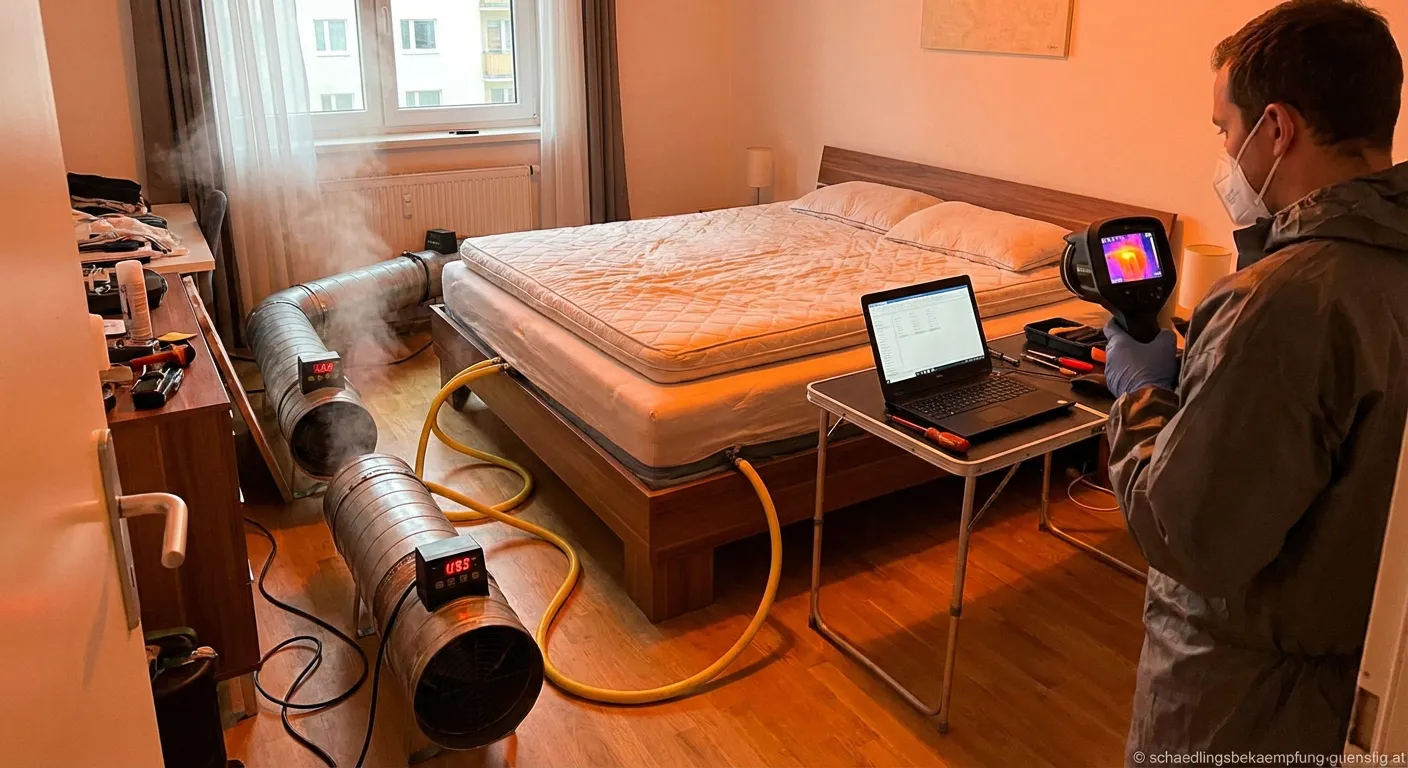 Professionelle thermische Bettwanzenbekämpfung mit Wärmebehandlung