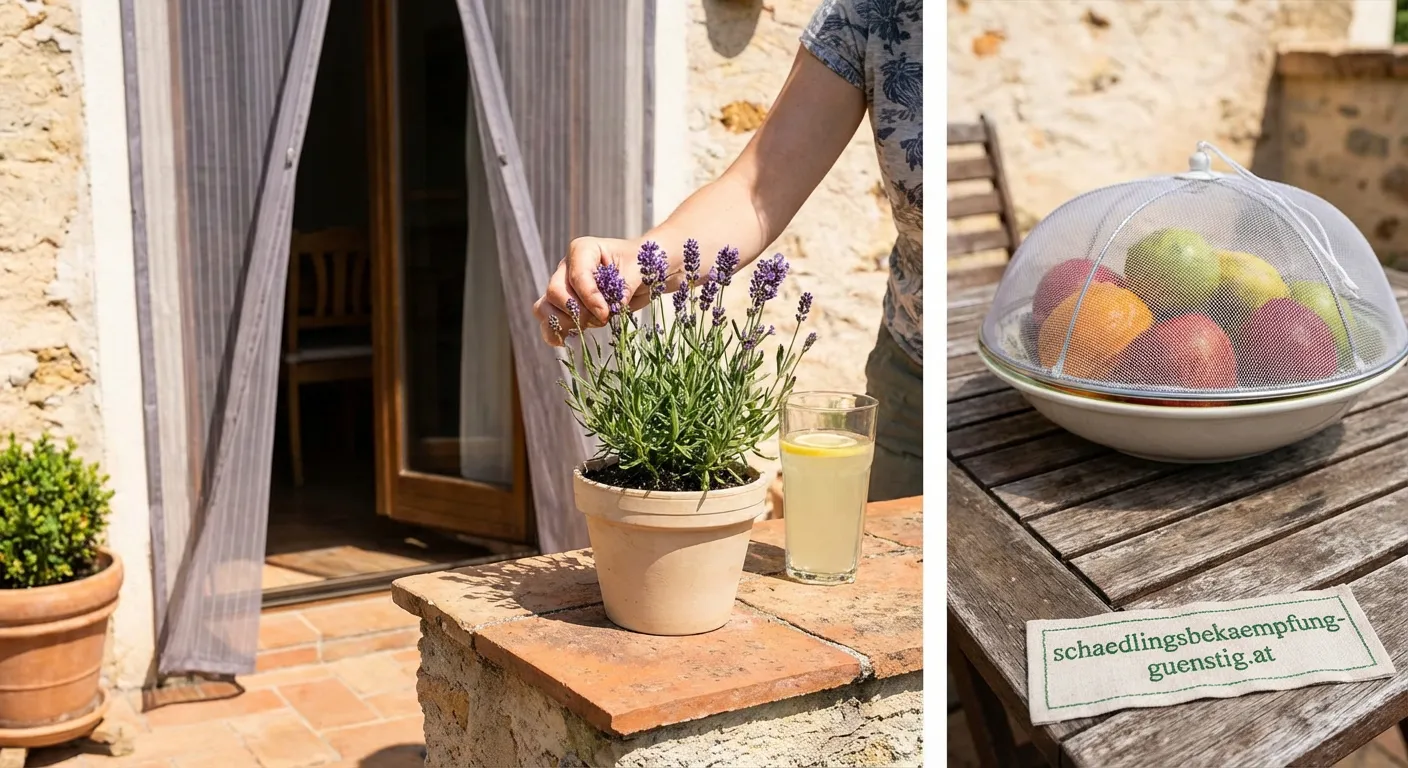 Hausfliege auf einem Fensterbrett im Sommer