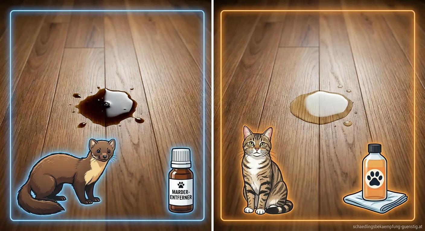 Marder Katzen Urin Unterscheidung Vergleich