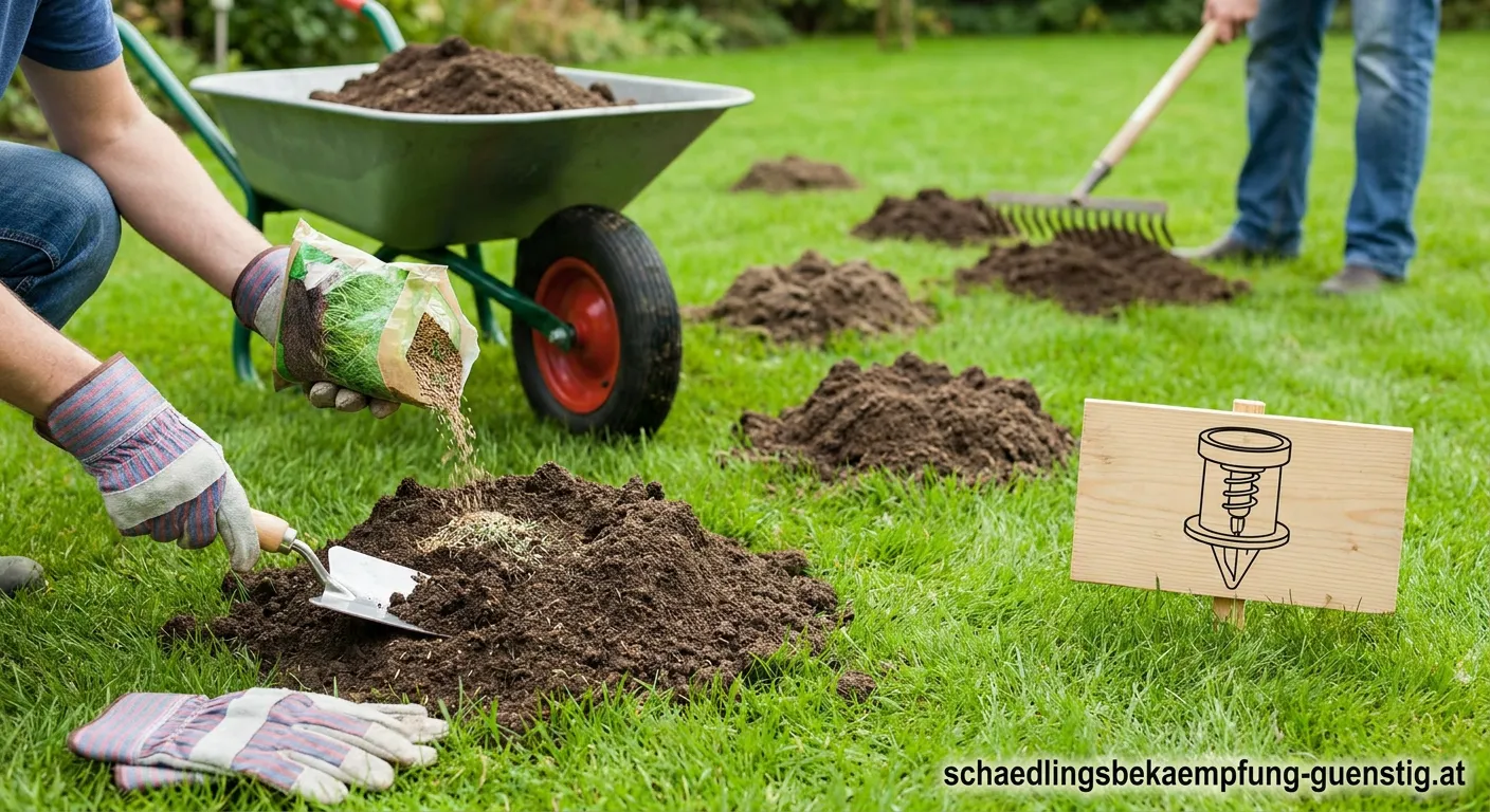 Maulwurfhügel im Garten