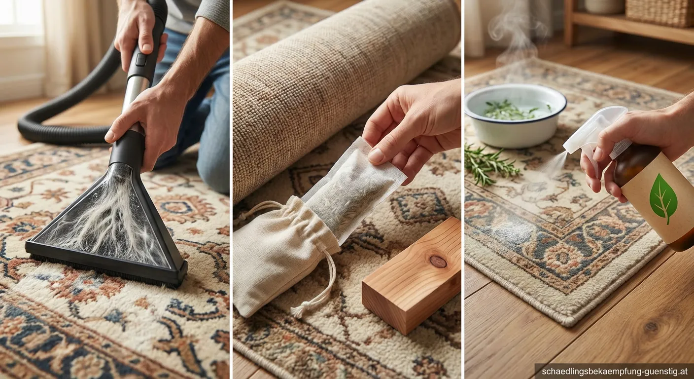 Teppichmotte auf Teppichfasern – Schädlingsbefall erkennen