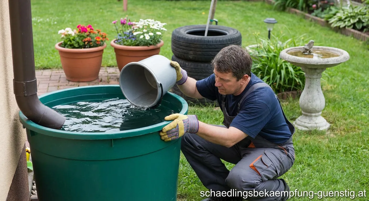 Eine Gießkanne mit stehendem Wasser, eine typische Brutstätte für Mücken.